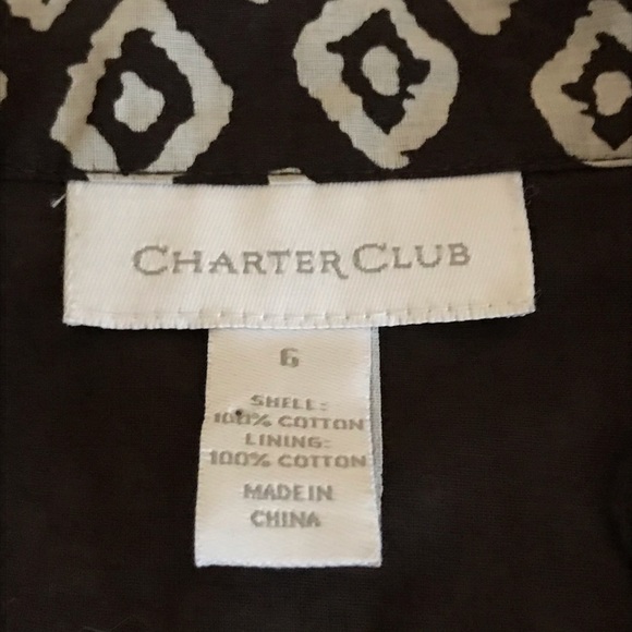 CHARTER CLUB 100% Cotton Button Front Midi Dress - Picture 7 of 7